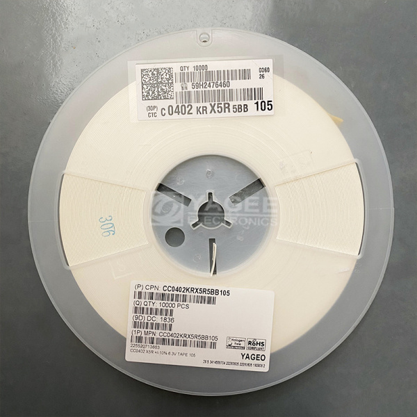 Конденсатор Yageo CC0402KRX5R5BB105