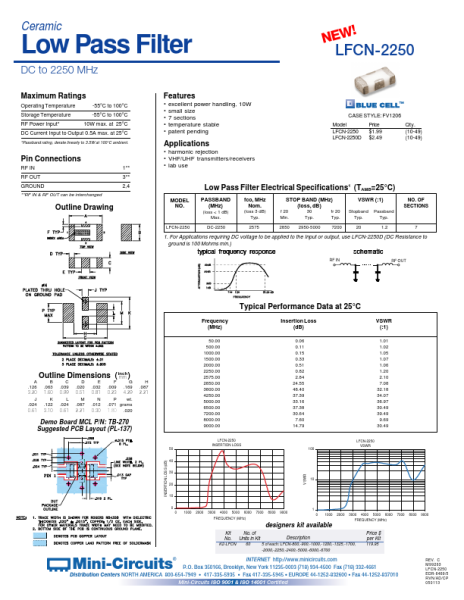 Фильтр Mini-Circuits LFCN-2250