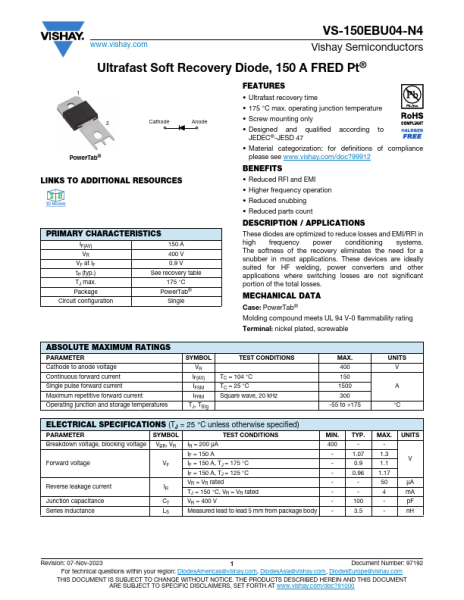 Диод Vishay VS-150EBU04-N4