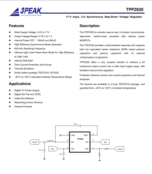 Микросхема 3PEAK TPP2020-6TR